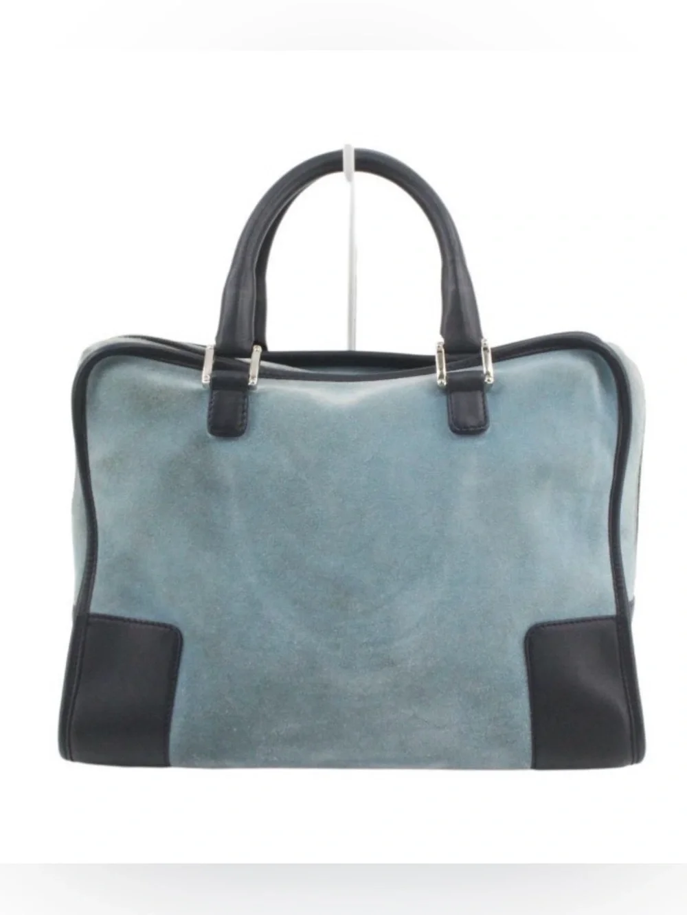 Final Price~ Loewe Blue Suede Tote with Black Leather Trim